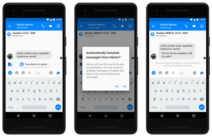 facebook messenger translation